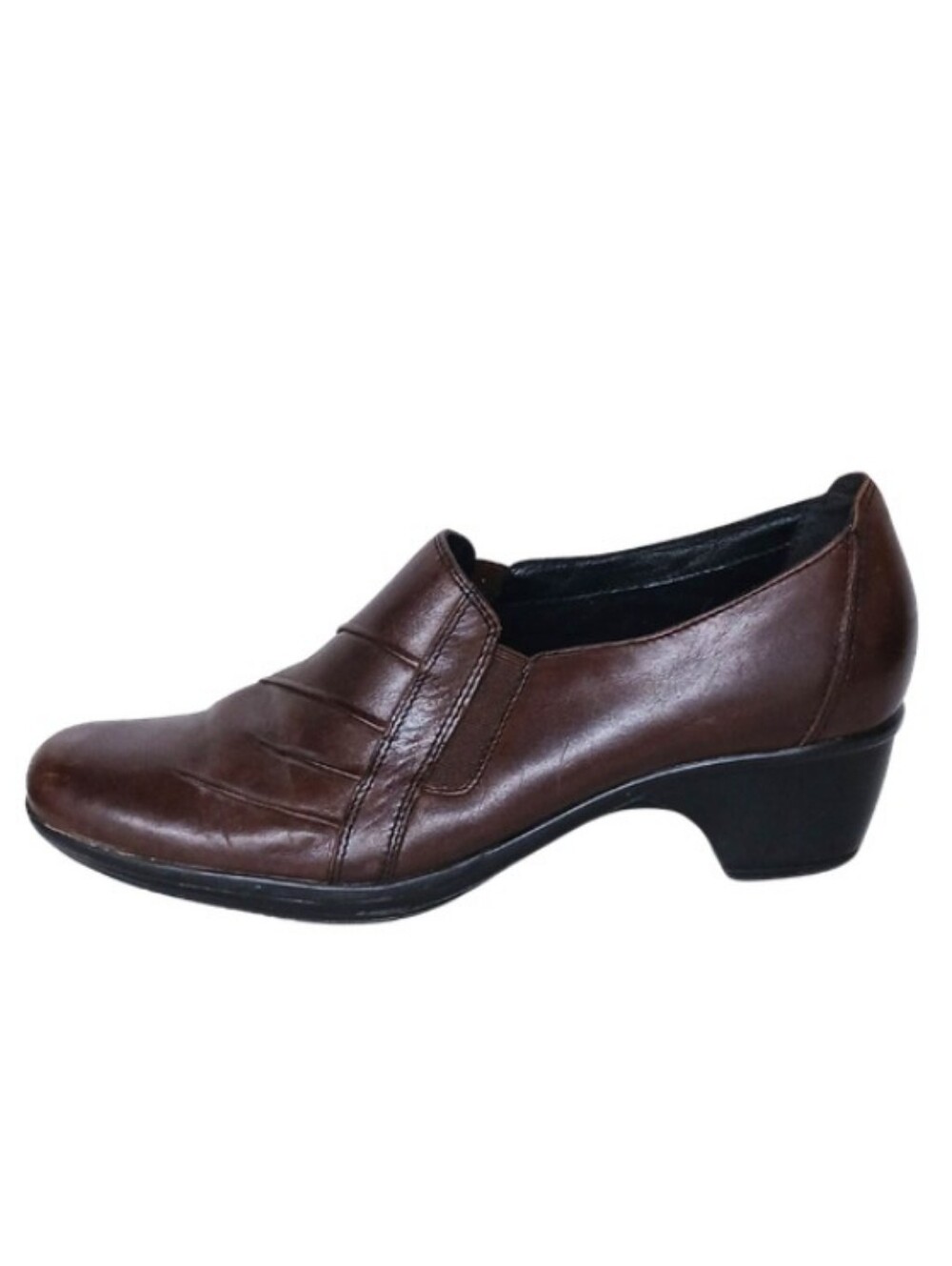 Clarks Clogs Women's 10 Brown Leather Slip-on Comfort Casual Shoes